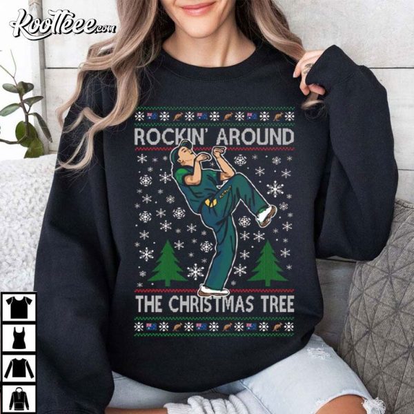 Raygun Breakdancer Rockin Around The Christmas Tree T-Shirt