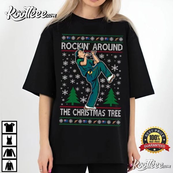 Raygun Breakdancer Rockin Around The Christmas Tree T-Shirt