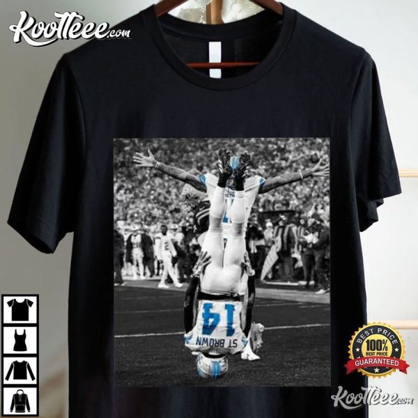 Amon-Ra St Brown Headstand Celebration Detroit Lions T-Shirt