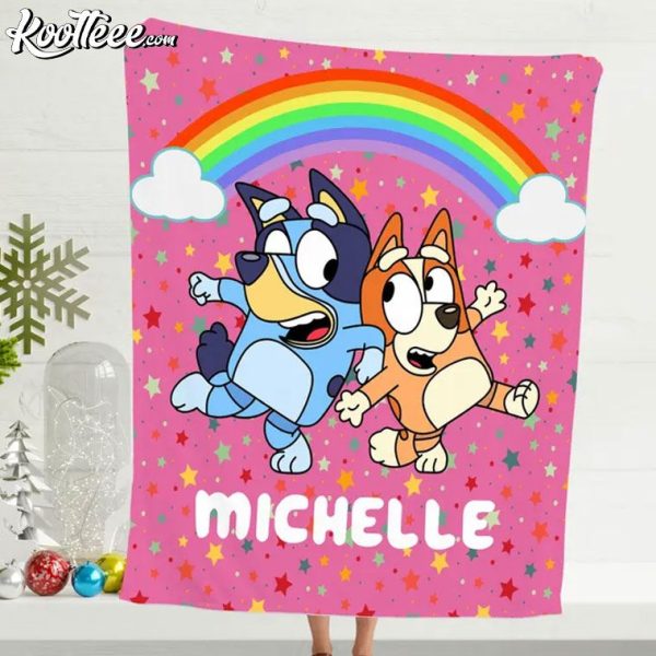 Bluey Gift For Kids Personalized Fleece Blanket