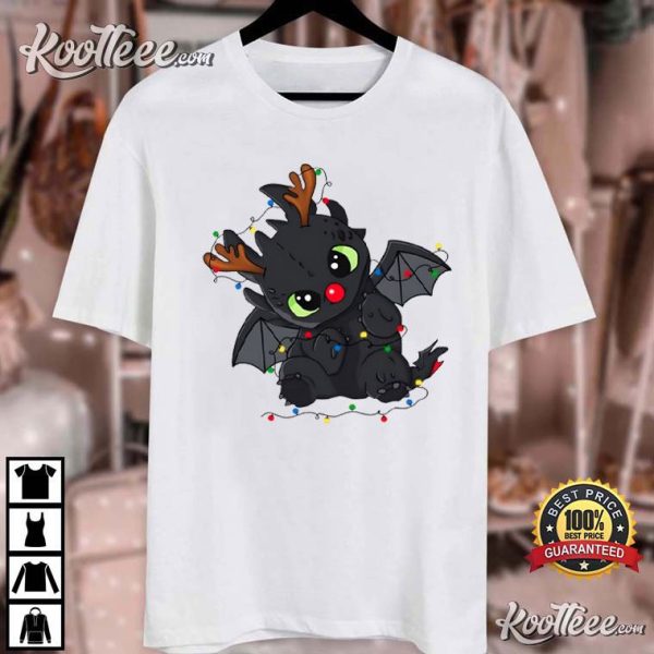 Toothless Christmas Lights How To Train Your Dragon T-Shirt