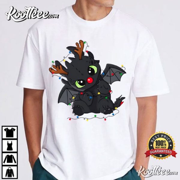 Toothless Christmas Lights How To Train Your Dragon T-Shirt