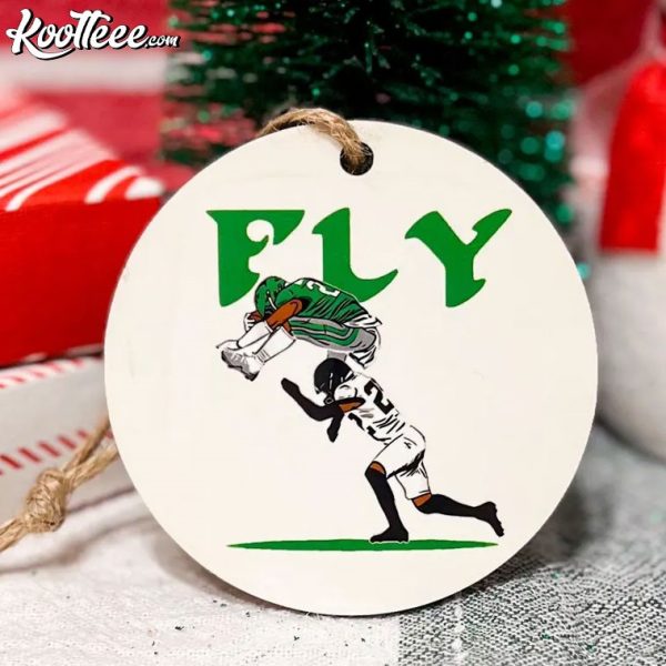 Saquon Barkley Fly Hurdle Play Christmas Ornament