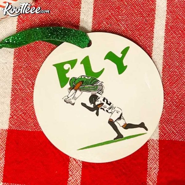 Saquon Barkley Fly Hurdle Play Christmas Ornament