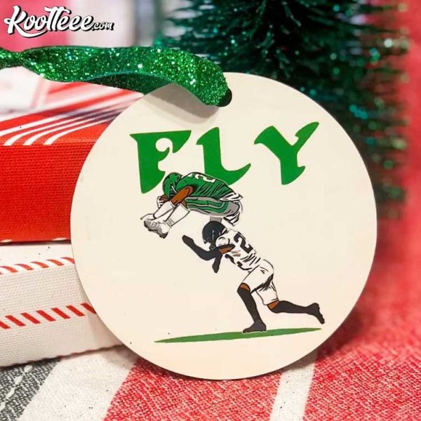 Saquon Barkley Fly Hurdle Play Christmas Ornament