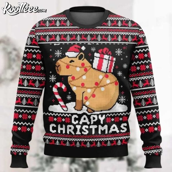 Capy Christmas Capybara Ugly Sweater