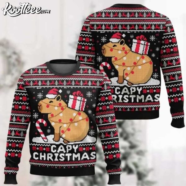 Capy Christmas Capybara Ugly Sweater