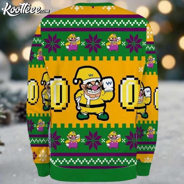 Wario Super Mario Thicc Move Christmas Ugly Sweater