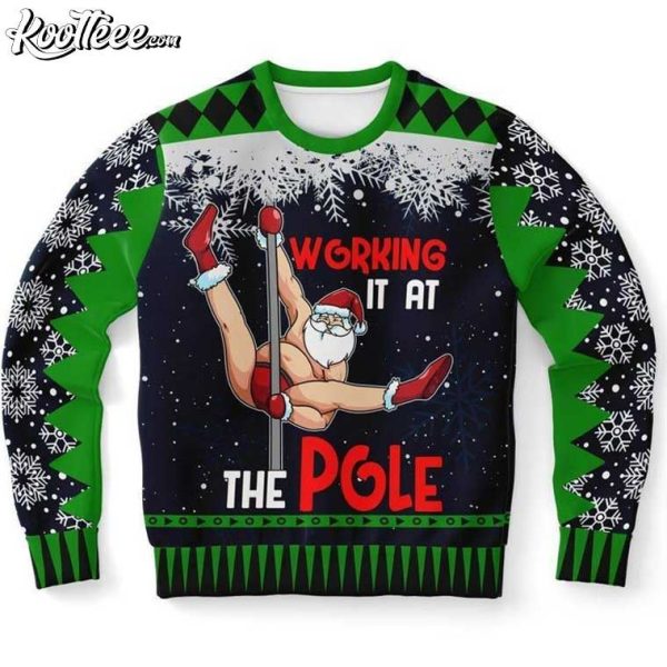 Funny Santa Pole Dance Ugly Christmas Sweater