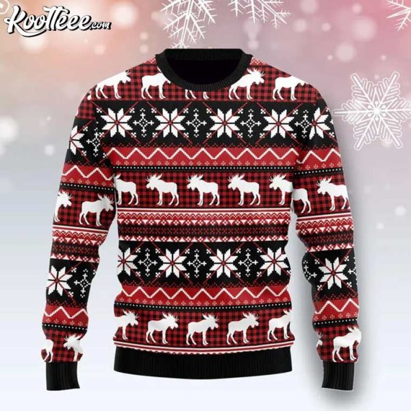 Moose Merry Chrismoose Ugly Christmas Sweater