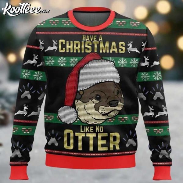 Otter Sea Animal Ugly Christmas Sweater