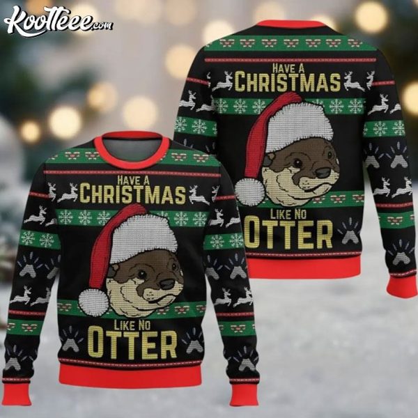 Otter Sea Animal Ugly Christmas Sweater