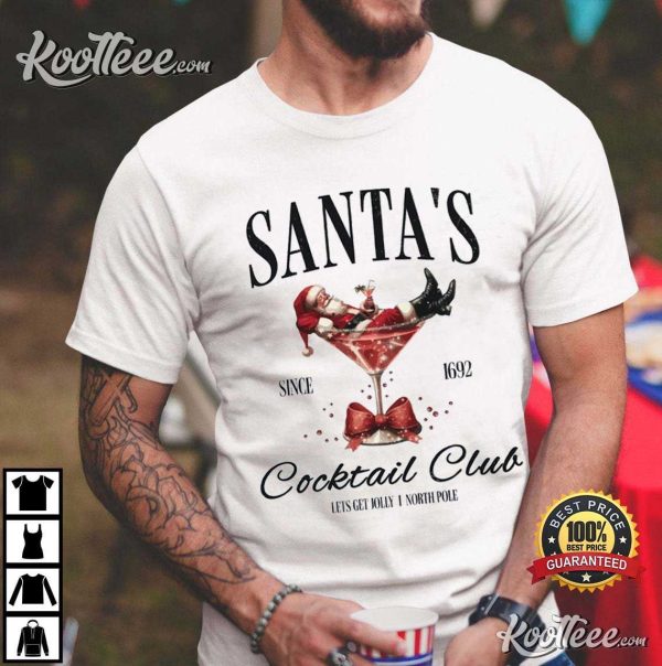 Santas Cocktail Club Christmas T-Shirt