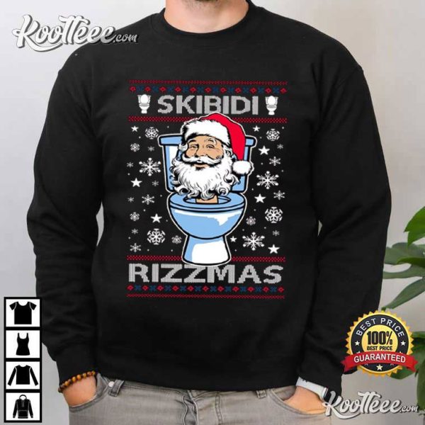 Skibidi Rizzmas Funny Skibidi Toilet Christmas T-Shirt