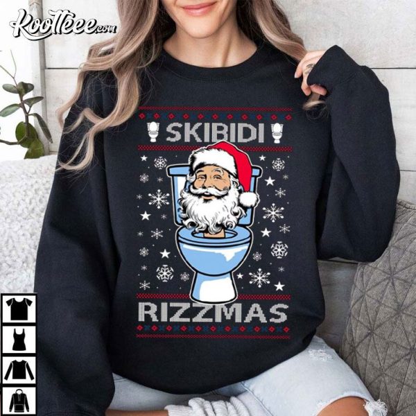 Skibidi Rizzmas Funny Skibidi Toilet Christmas T-Shirt