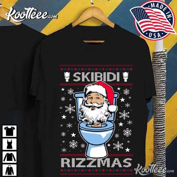 Skibidi Rizzmas Funny Skibidi Toilet Christmas T-Shirt