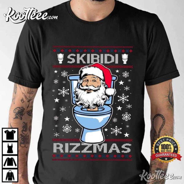 Skibidi Rizzmas Funny Skibidi Toilet Christmas T-Shirt