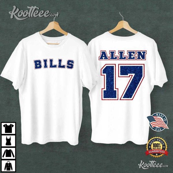 Buffalo Bills Josh Allen Faux Glitter T-Shirt