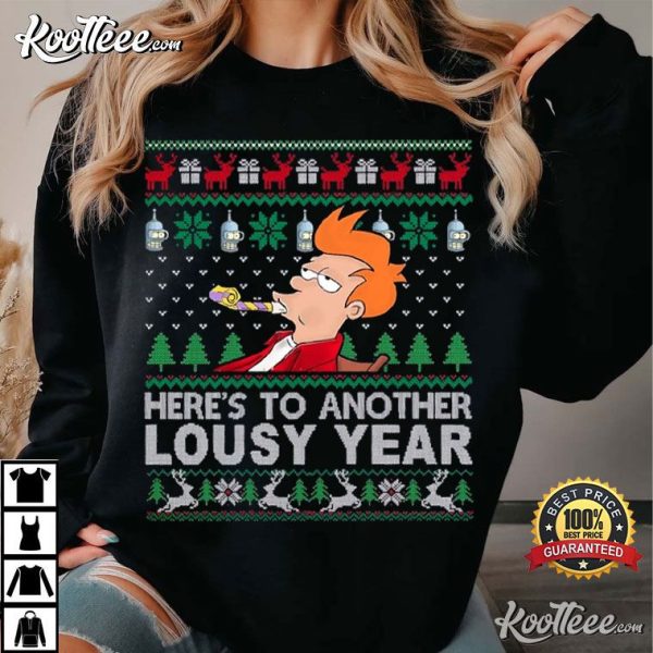 Futurama Philip J Fry Lousy Year Ugly Christmas T-Shirt