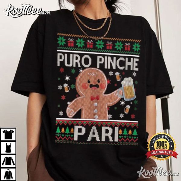 Puro Pinche Pari Feliz Navidad Latina Christmas T-Shirt