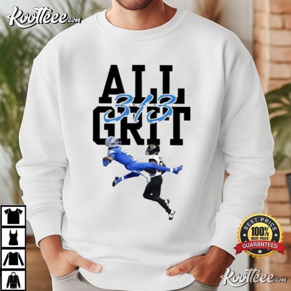 Detroit Lions All Grit 313 Football T-Shirt