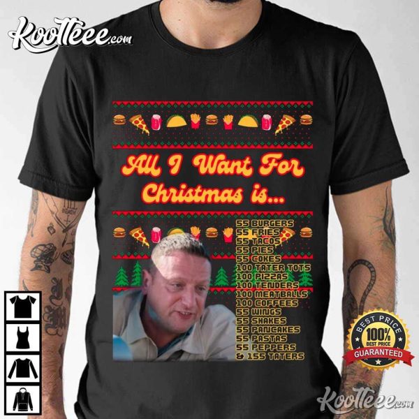 55 Burgers 55 Fries Tim Robinson Ugly Christmas T-Shirt