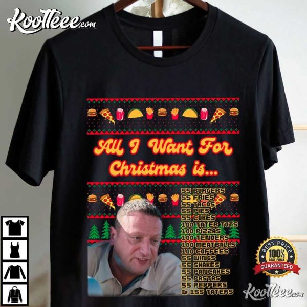 55 Burgers 55 Fries Tim Robinson Ugly Christmas T-Shirt