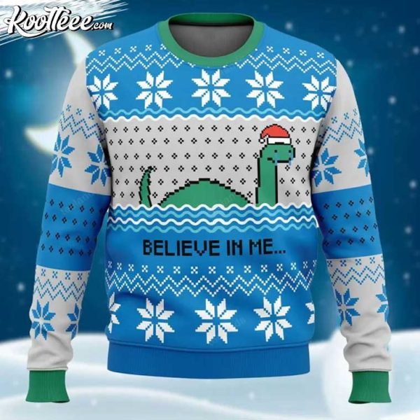 Nessie Believe In Me Ugly Christmas Sweater