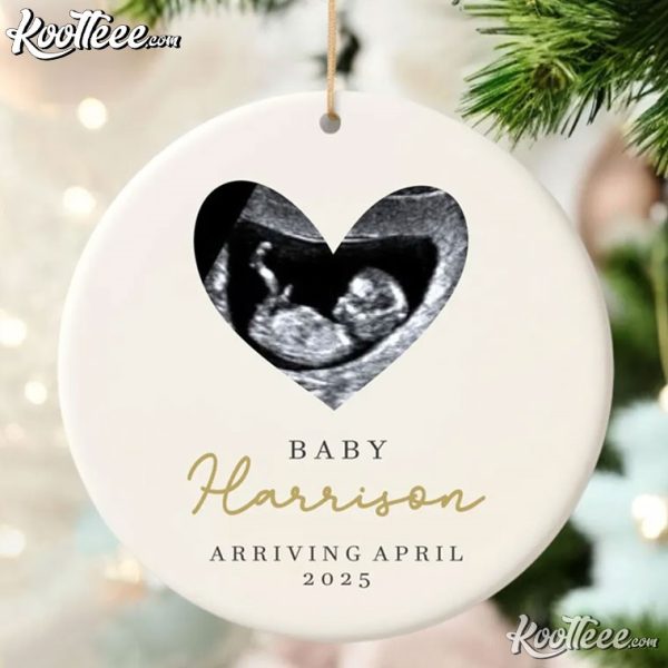 Custom Pregnancy Scan Photo Baby Announcement First Christmas Ornament