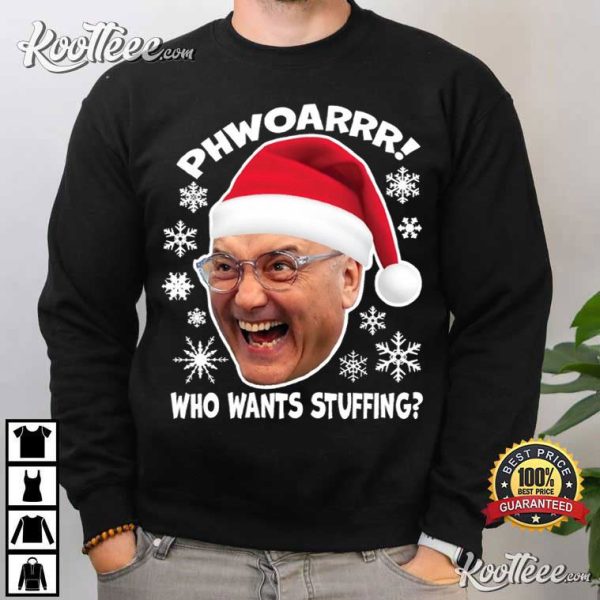 Gregg Wallace Phwoar Who Wants Stuffing Funny Christmas T-Shirt