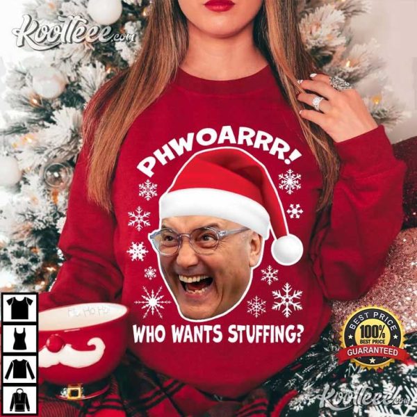 Gregg Wallace Phwoar Who Wants Stuffing Funny Christmas T-Shirt