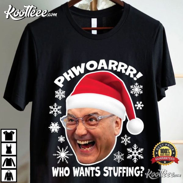 Gregg Wallace Phwoar Who Wants Stuffing Funny Christmas T-Shirt