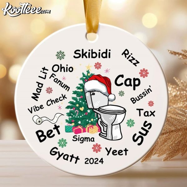 Christmas Skibidi Toilet Funny Trends 2024 Ornament