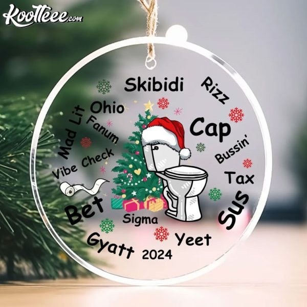 Christmas Skibidi Toilet Funny Trends 2024 Ornament