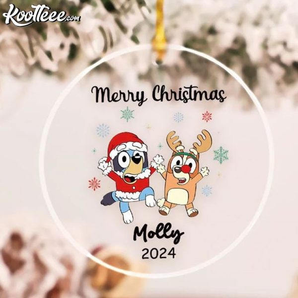 Bluey Fan Gift Merry Christmas Custom Ornament