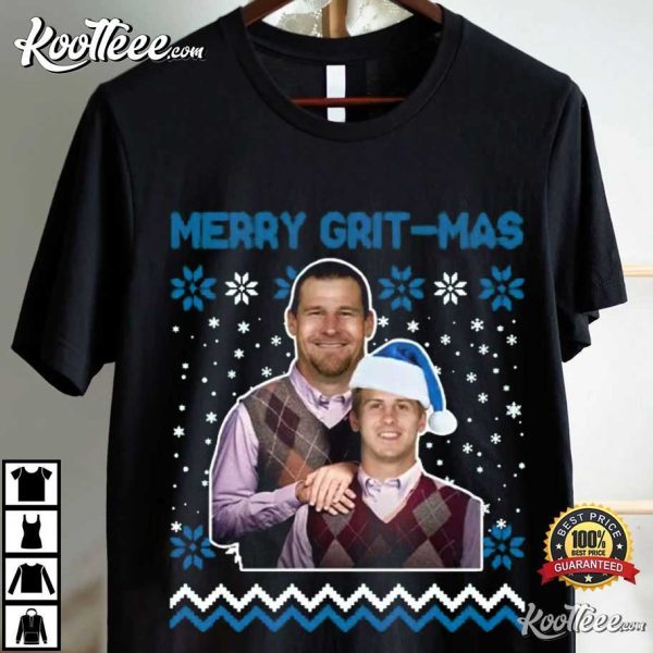 Dan Campbell and Jared Goff Merry Grit Mas Football T-Shirt