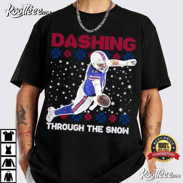 Josh Allen Dashing Through The Snow Ugly Christmas T-Shirt