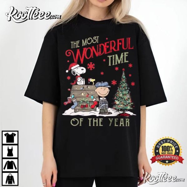 Snoopy Peanuts Gang The Most Wonderful Time Of The Year Christmas T-Shirt