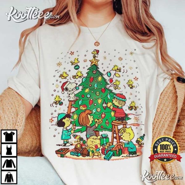 Peanuts Gang Christmas Tree Decorating T-Shirt