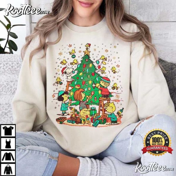 Peanuts Gang Christmas Tree Decorating T-Shirt