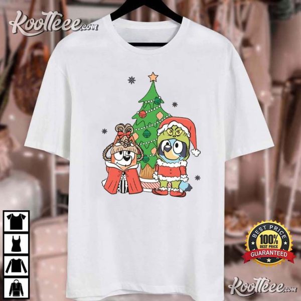 Grinch Bluey Cindy Bingo Christmas T-Shirt