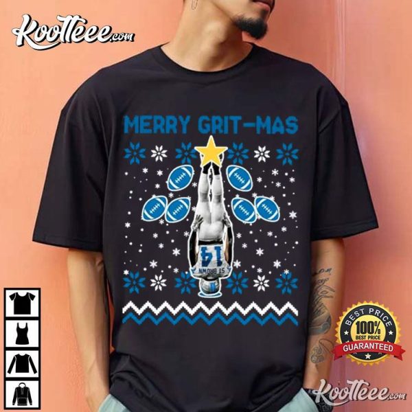 Amon-Ra St Brown Headstand Merry Grit-mas Detroit Lions T-Shirt