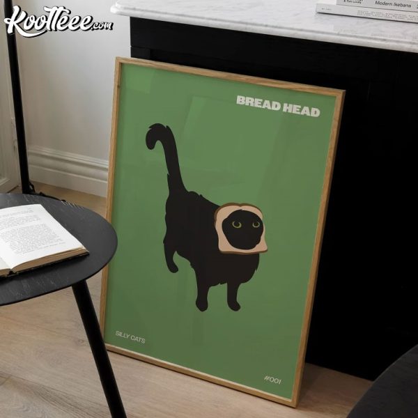 Black Cat Bread Head Poster