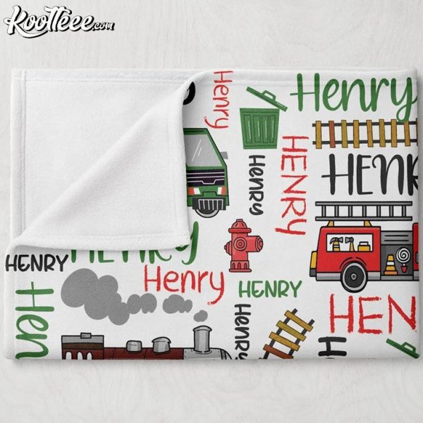 Truck Gift For Son Custom Name Fleece Blanket