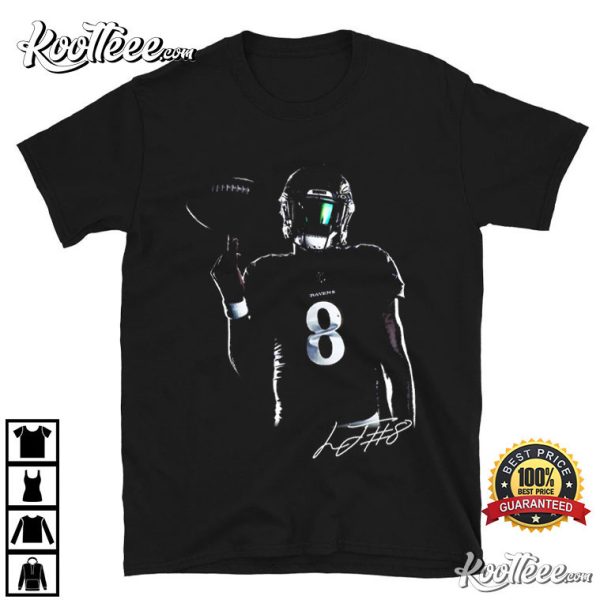 Lamar Jackson Baltimore Ravens Retro Graphic T-Shirt