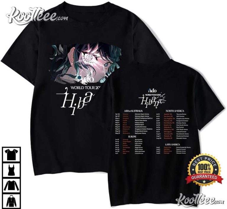 Kimono Unisexe ADO World Tour 2025 – Manches Courtes, Streetwear été, Style Décontracté