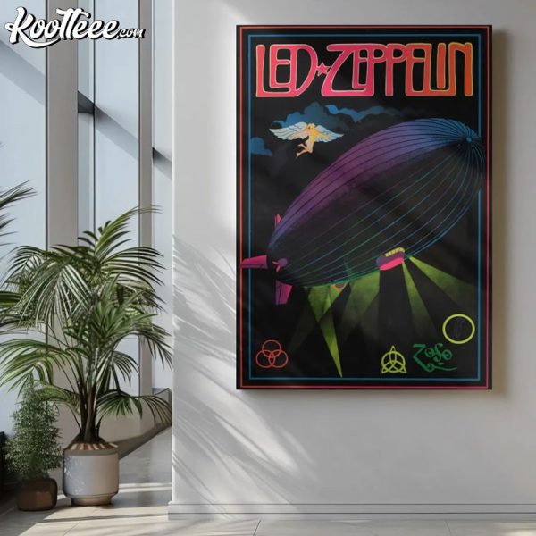 Led Zeppelin 1970 Blacklight Concert Poster