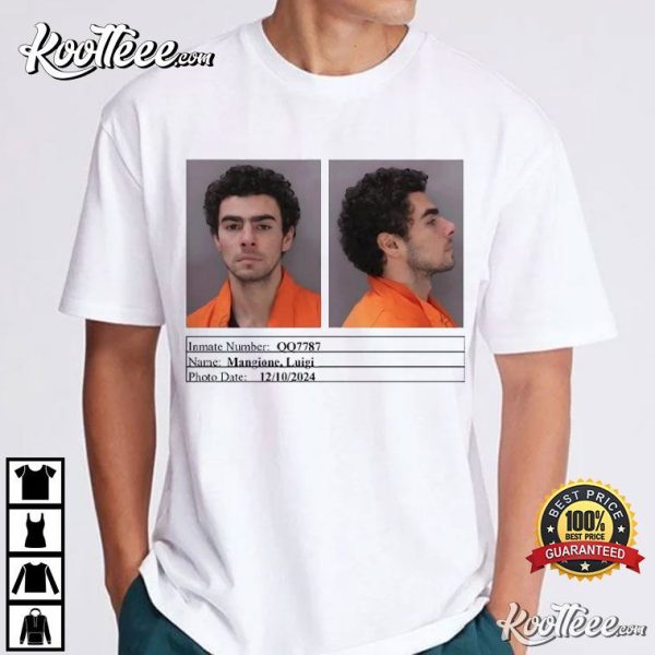 Luigi Mangione Mugshot T-Shirt