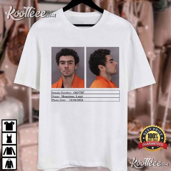 Luigi Mangione Mugshot T-Shirt