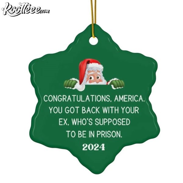 Anti Trump 2024 Funny Political Christmas Ornament